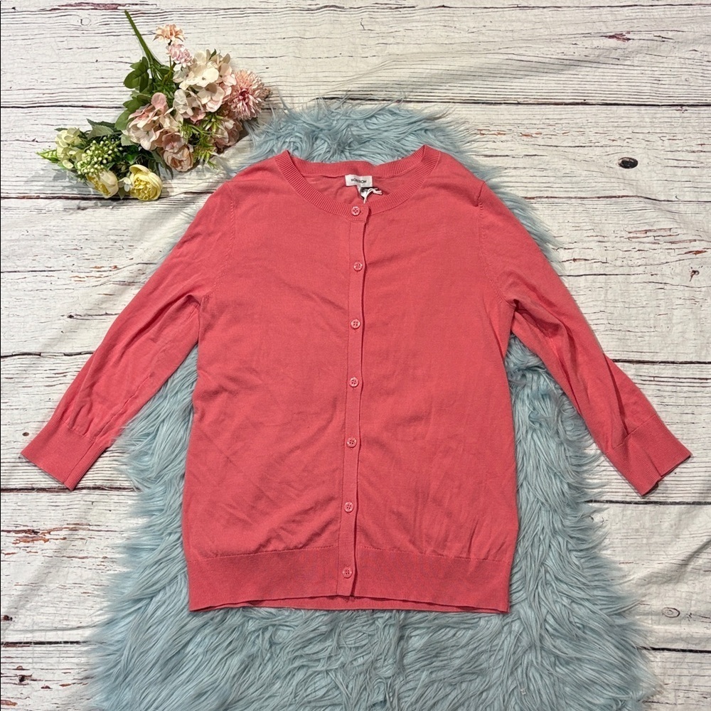 NWT Nordstrom Coral Tea Rose 3/4 Lenzing Viscose Lightweight Cardigan